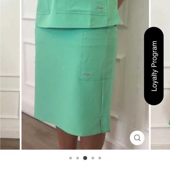 C. Saucy, 2XL long, Surgical Green, Scrub skirt - Picture 2 of 6